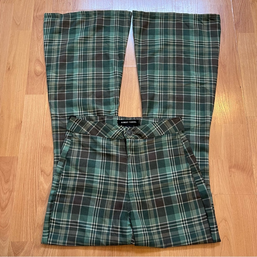 Almost Famous plaid flare pants NWT